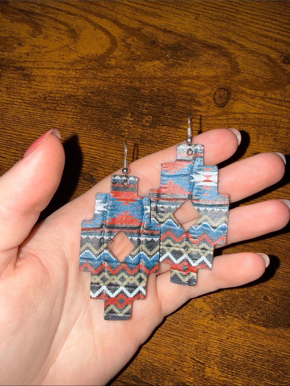 Handmade leather earrings